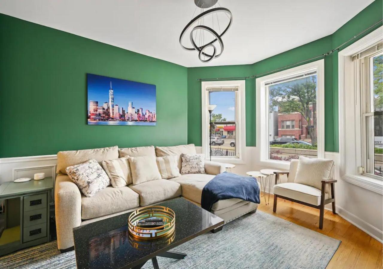 2 Bed Apt W/ Office, Free Parking, Near Wrigley Chicago Luaran gambar